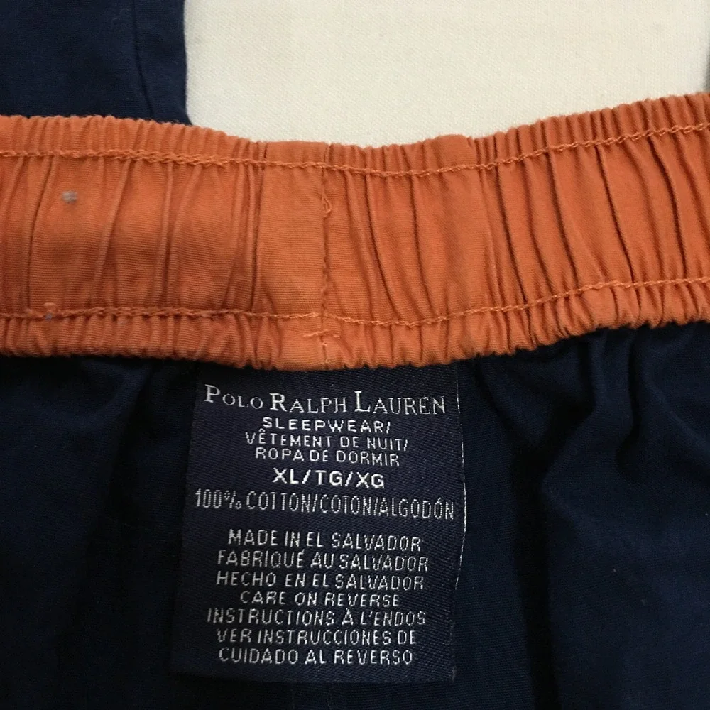 Polo Ralph Lauren Pajama Pants Mens XL Navy Orange Big Pony Sleepwear
